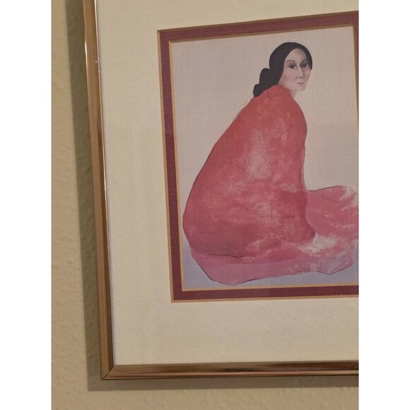 R.C. Gorman Framed Print Titled "Yol Nu Bah" Signed 1972 Haag Art Arizona 7x8 - Picture 7 of 10